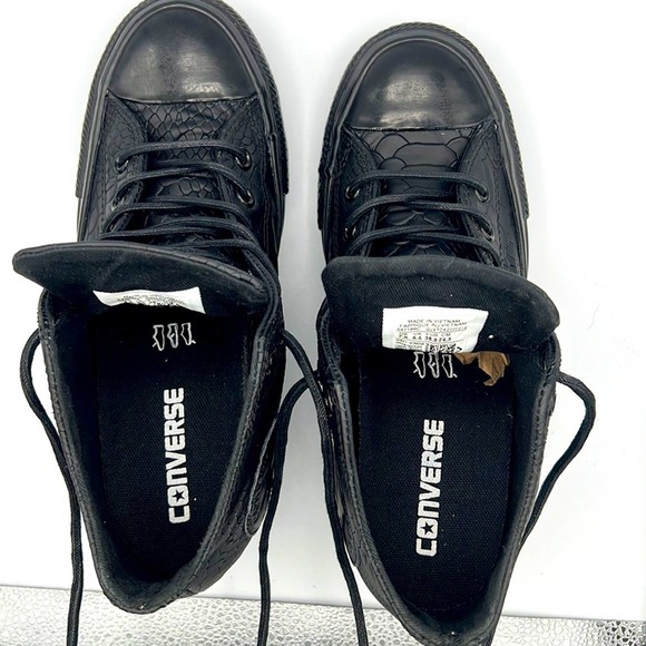 RARE Chuck Taylor All Star Lux Embossed Reptile Mid Top Sneaker Wedges sz7.5 - Picture 10 of 14